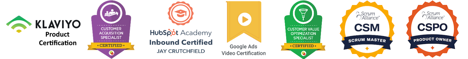 professional certifications - digital marketing and scrum master